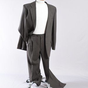 Jones New York Men Suit Gray Wool 46R 47x30